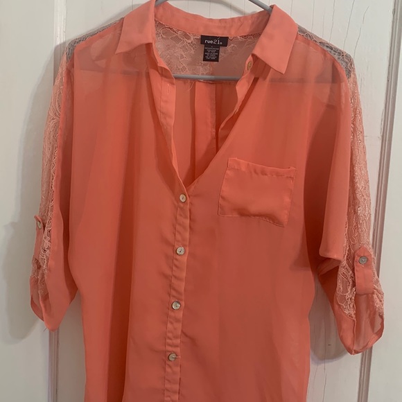 Sheer button up top - Picture 1 of 3